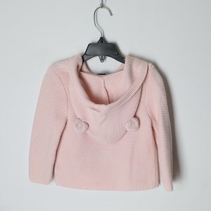 BabyGap bear eats hoodie knitted pink 18-24